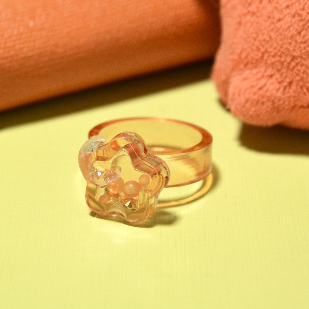 シャカシャカレジン推し色リング星形【ORANGE】