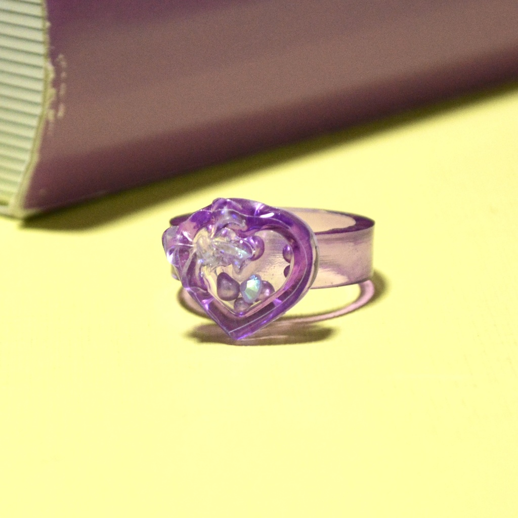 シャカシャカレジン推し色リングハート形【PURPLE】