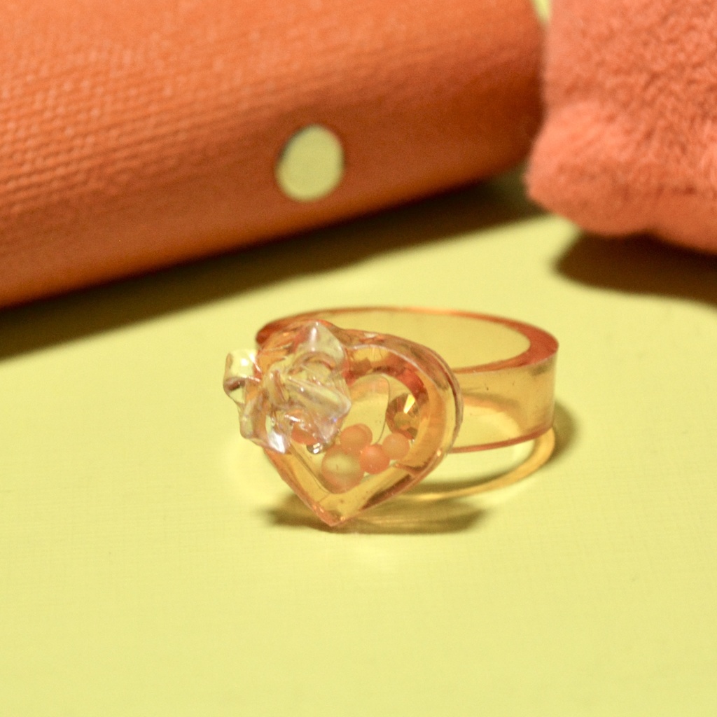 シャカシャカレジン推し色リングハート形【ORANGE】