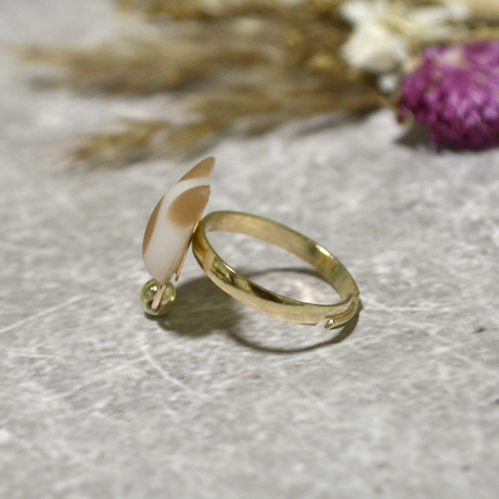 おめかしにゃんこのポインテッド柄リング【選べるリング】ゴールドorシルバー【フリーサイズ】