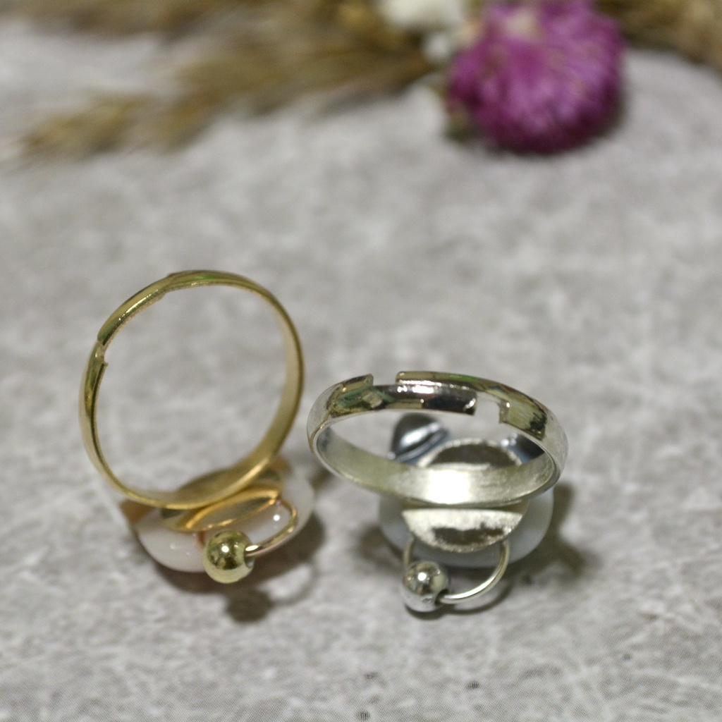 おめかしにゃんこのポインテッド柄リング【選べるリング】ゴールドorシルバー【フリーサイズ】