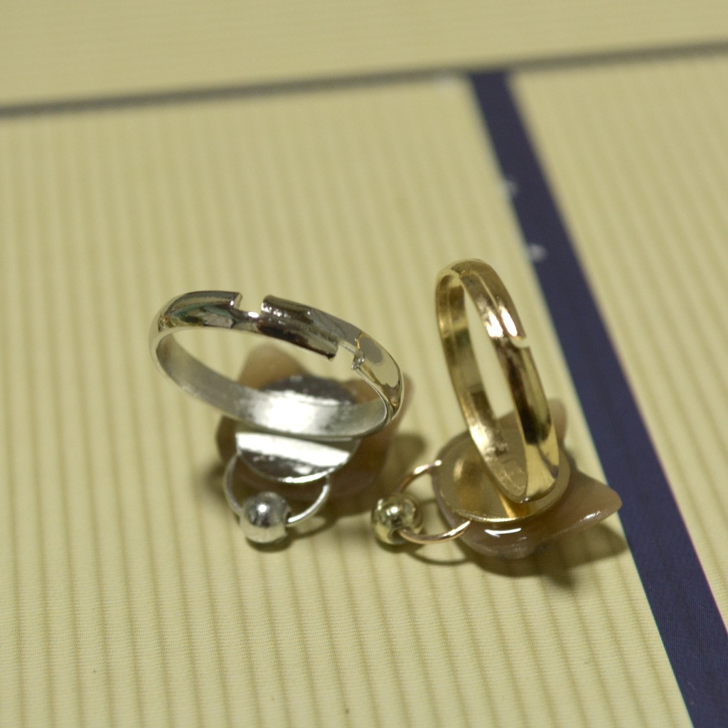 おめかしにゃんこの虎猫ハチワレリング【選べるリング】ゴールドorシルバー【フリーサイズ】