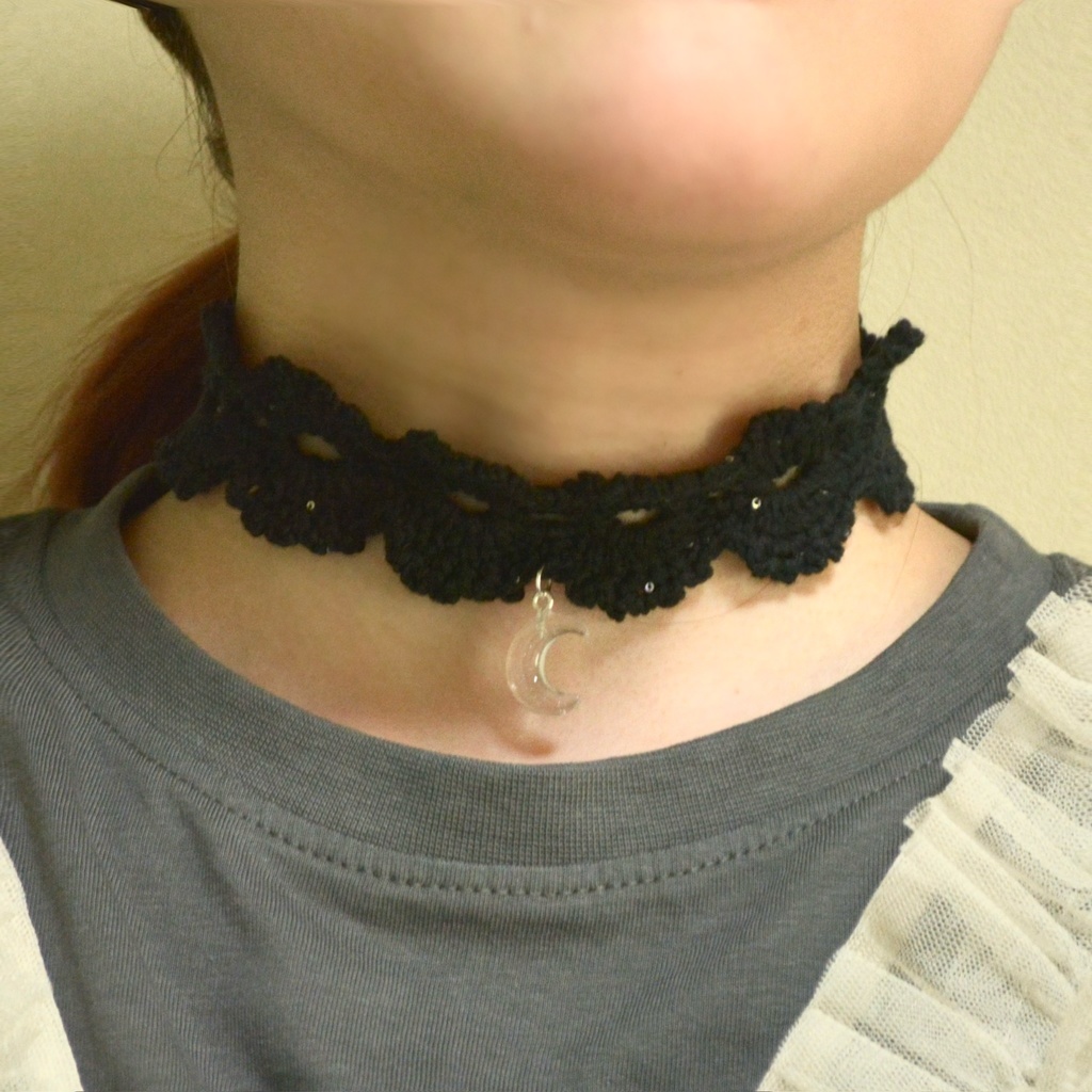 【2way】夜の星空レース編みチョーカー