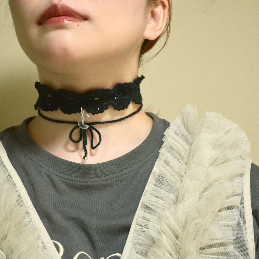 【2way】夜の星空レース編みチョーカー