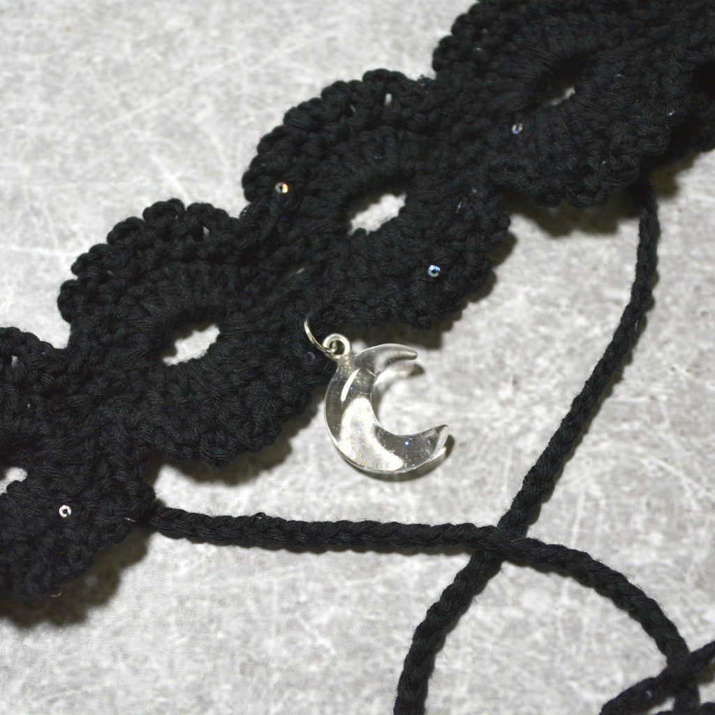 【2way】夜の星空レース編みチョーカー