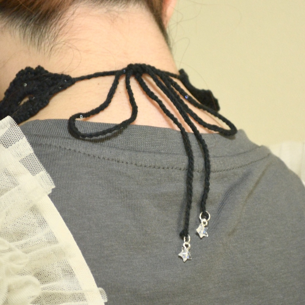 【2way】夜の星空レース編みチョーカー