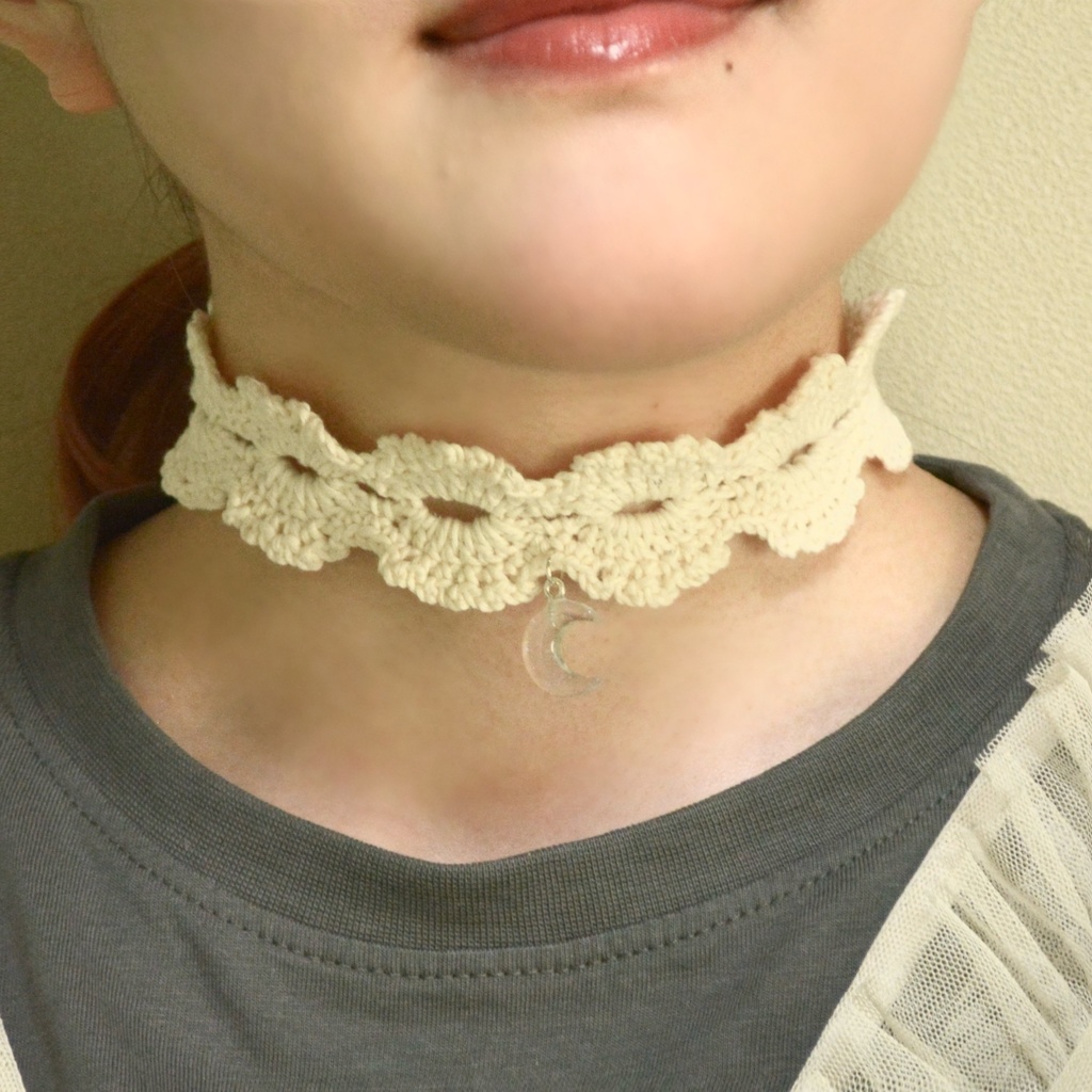 【2way】白夜の星空レース編みチョーカー