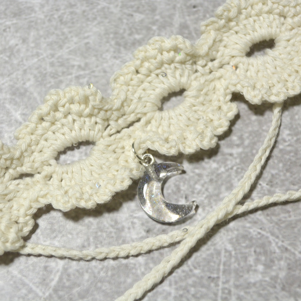 【2way】白夜の星空レース編みチョーカー