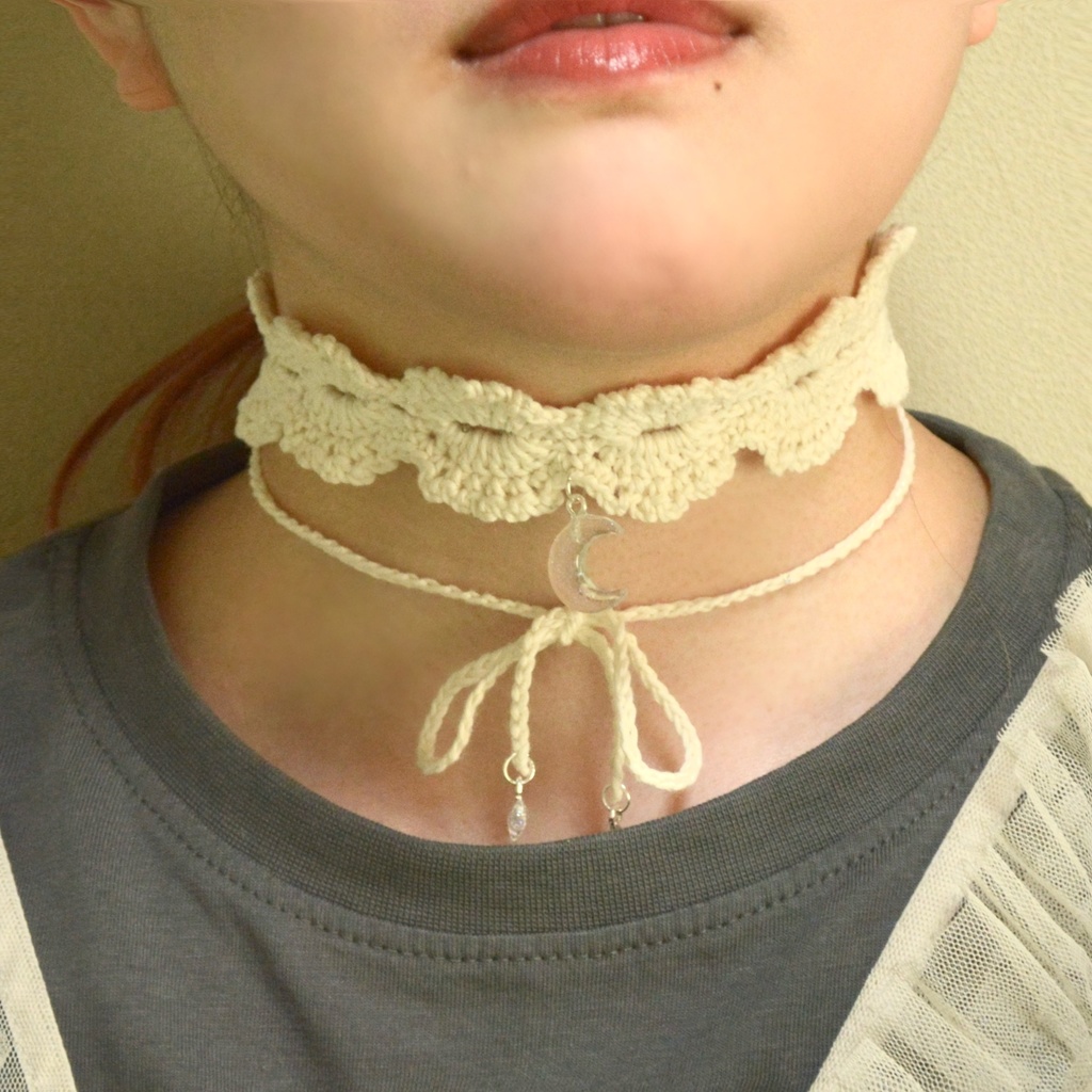 【2way】白夜の星空レース編みチョーカー