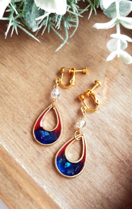 耳飾り 朝焼けのお守り