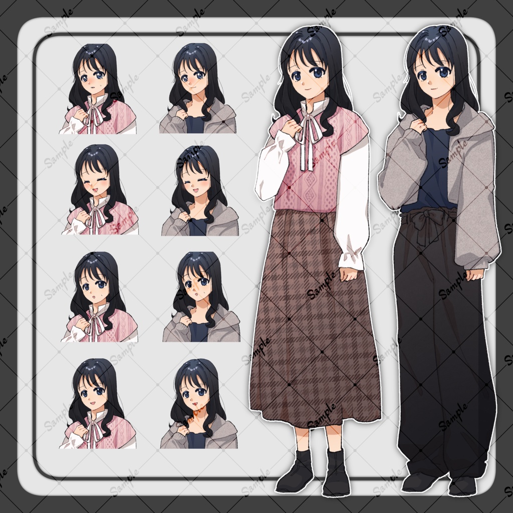 【無料版あり】少女_私服差分付き全身立ち絵