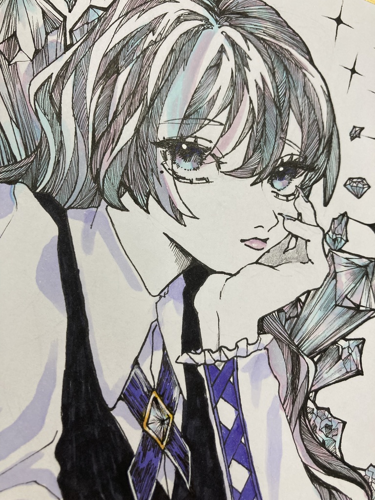 ミニ色紙原画【星屑乙女のクリスタル】