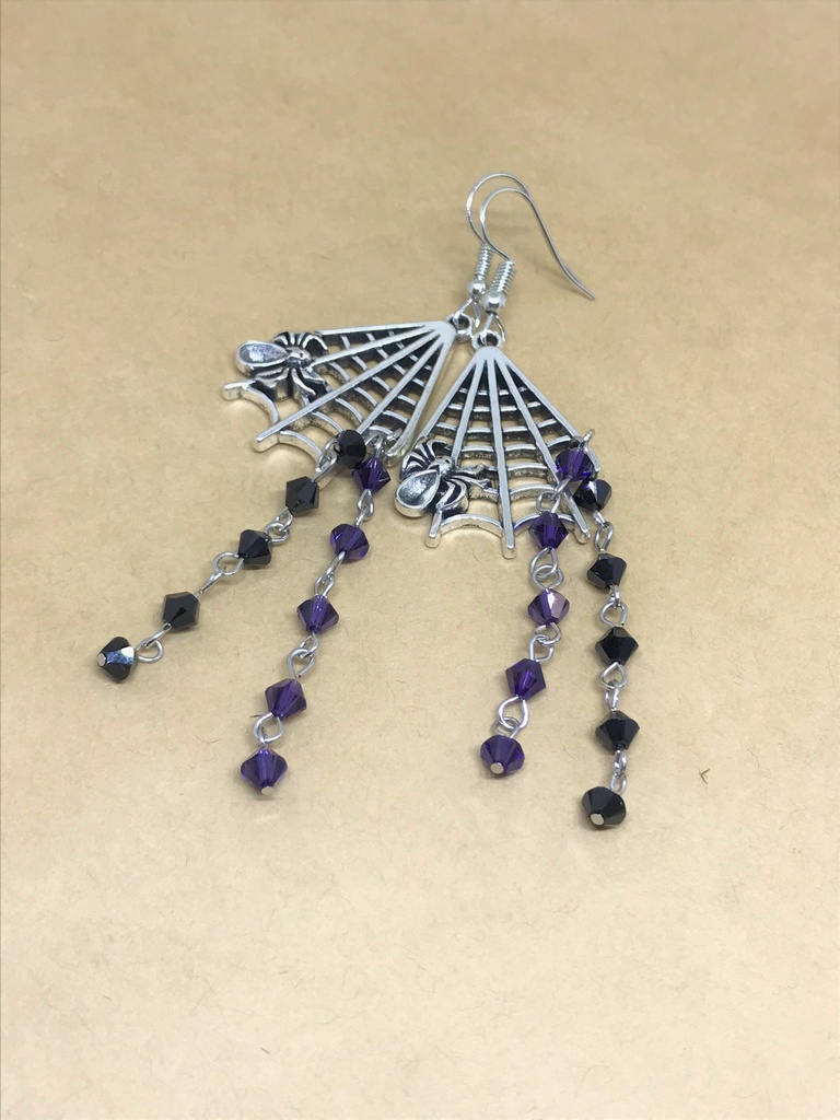 蜘蛛の巣ピアス(イヤリング・チタンフック変更可)