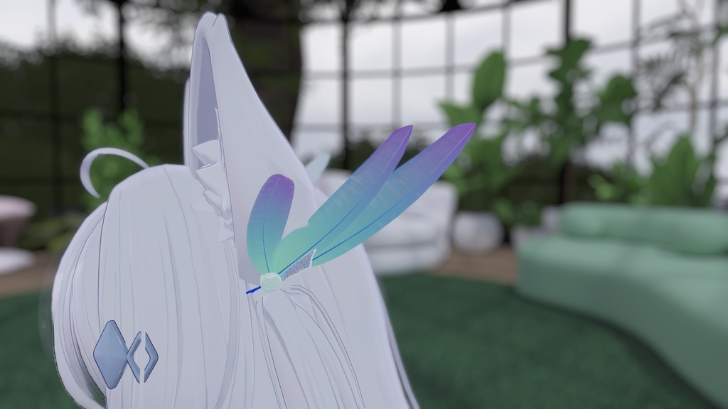 【3Dモデル】羽根の髪飾り