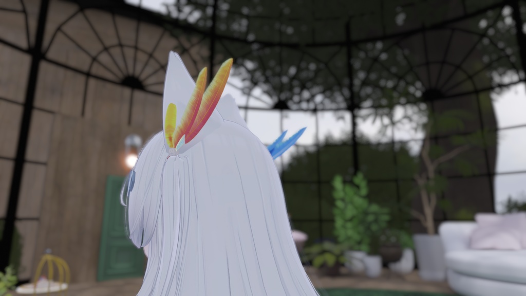 【3Dモデル】羽根の髪飾り