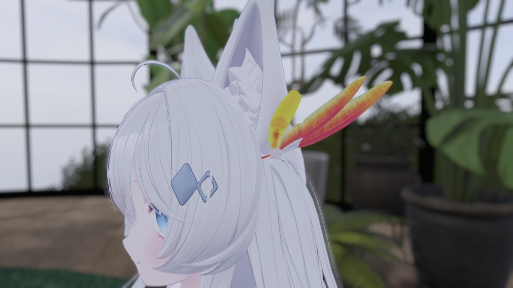 【3Dモデル】羽根の髪飾り