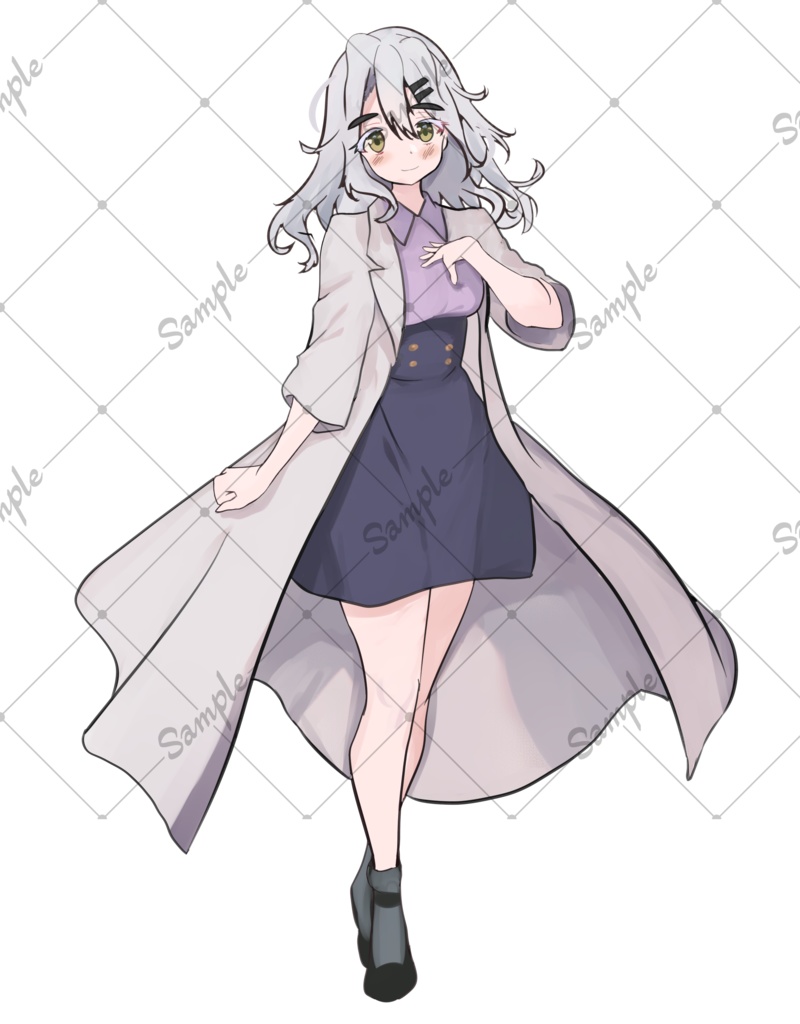 白衣のお姉さん立ち絵素材【表情差分6種類】