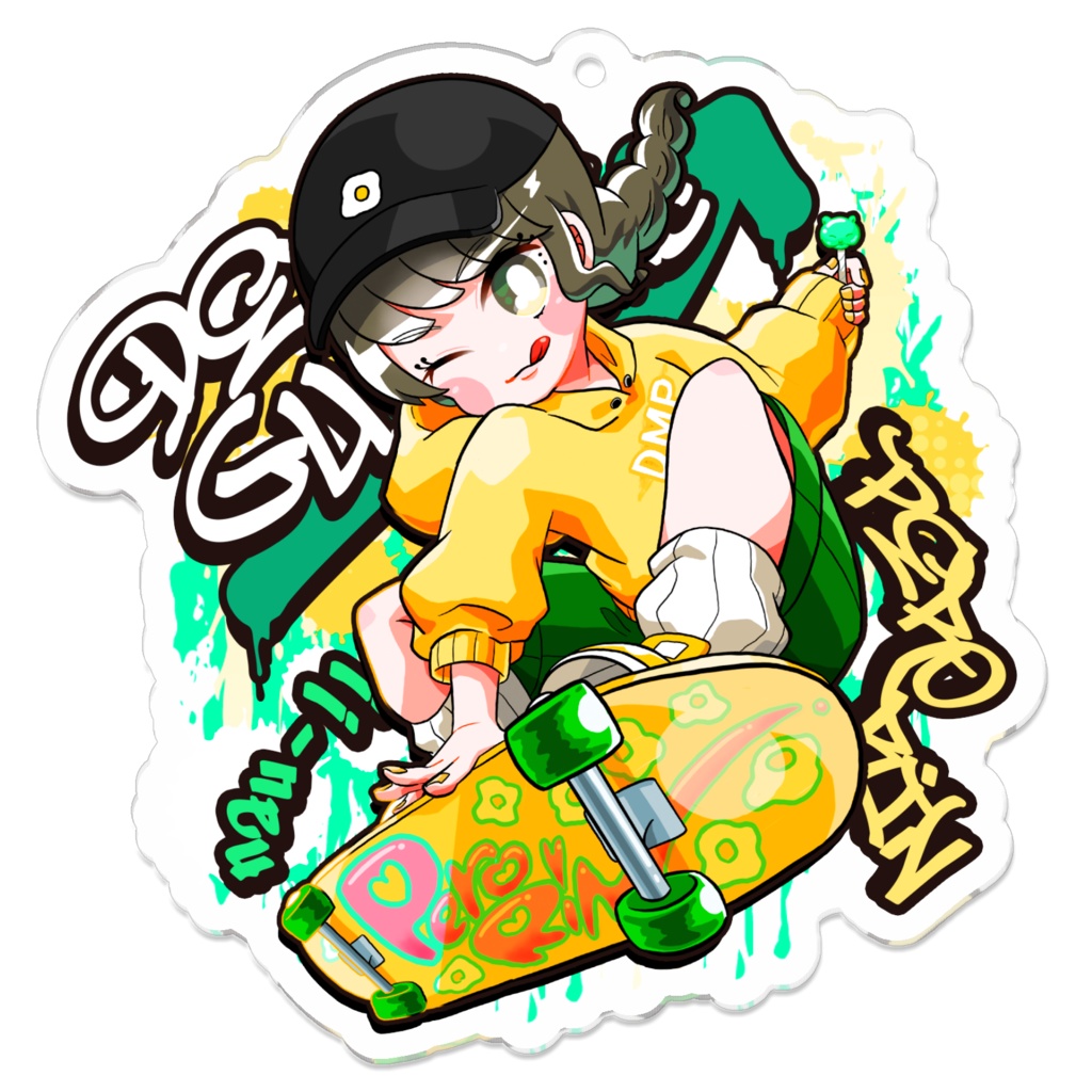 【バビュン!】スケボーびゅんびゅんアクキー