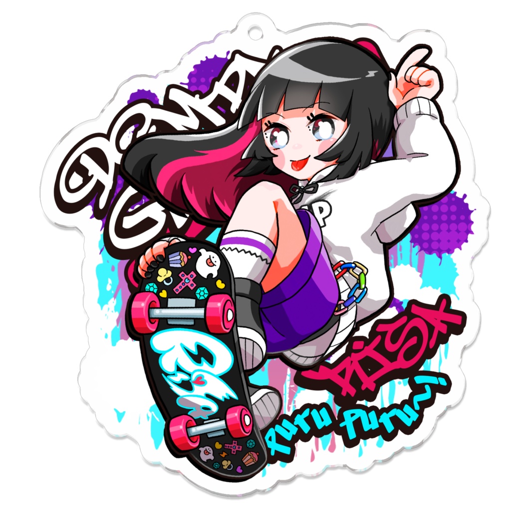 【バビュン!】スケボーびゅんびゅんアクキー