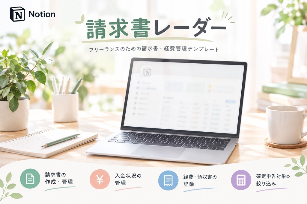 請求書レーダー | フリーランスのための請求書・経費管理Notionテンプレート
