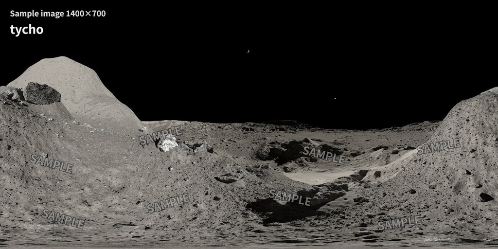 月面VR360パノラマ 12K|アポロ17号・15号・ティコ・南極 4地点セット / Moon VR360 Panorama 12K - Apollo 17, 15, Tycho, South Pole