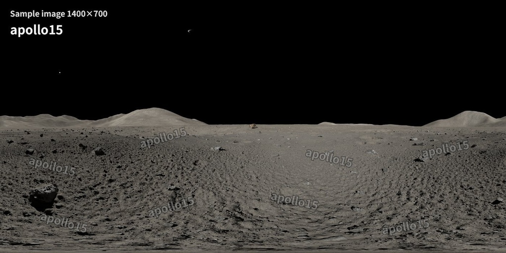 月面VR360パノラマ 12K|アポロ17号・15号・ティコ・南極 4地点セット / Moon VR360 Panorama 12K - Apollo 17, 15, Tycho, South Pole