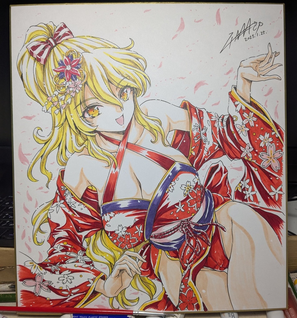 [直筆色紙] 101-1 リア着物（ヨメクラ）