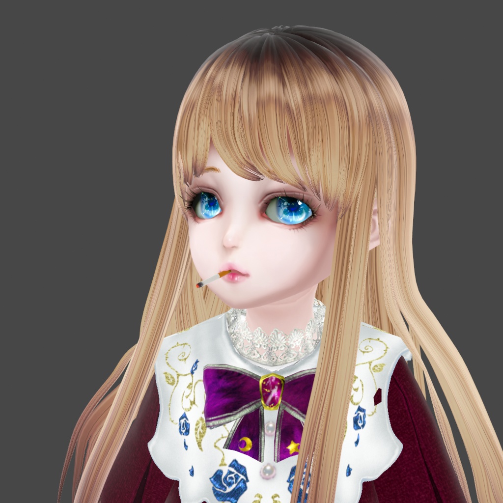 咥えタバコ(煙)