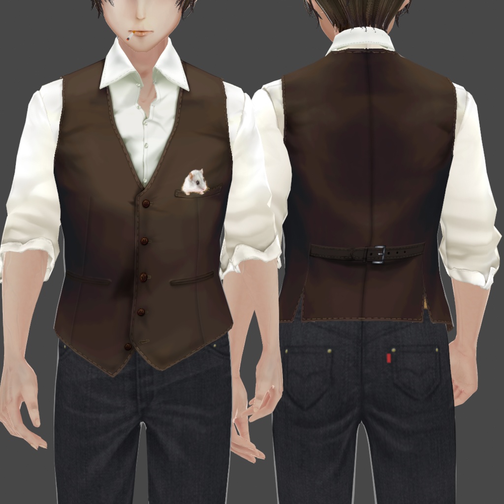 ジレーシャツセット