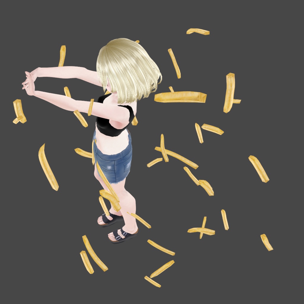 フライドポテト髪テクスチャ