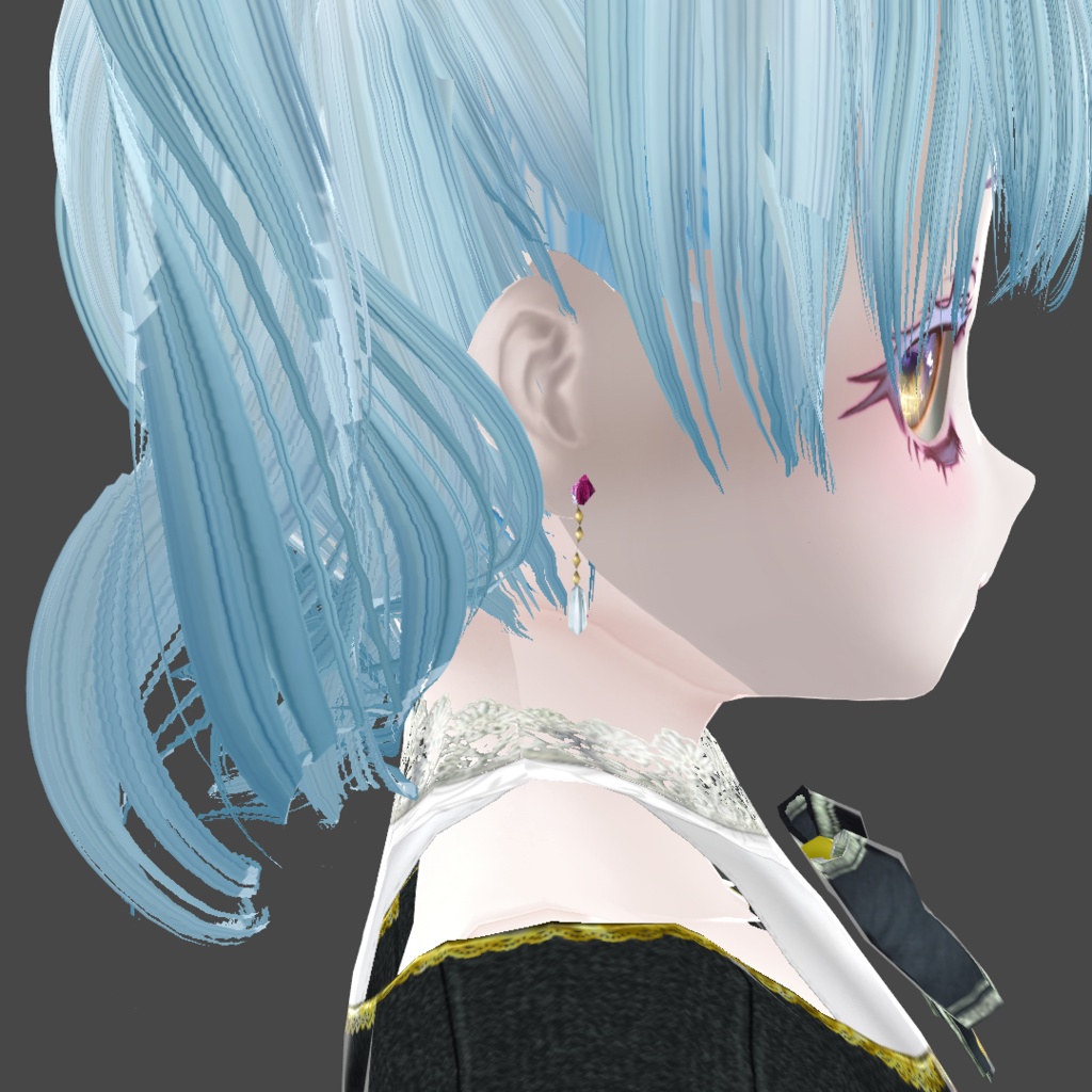 髪の毛製立体ピアスセット