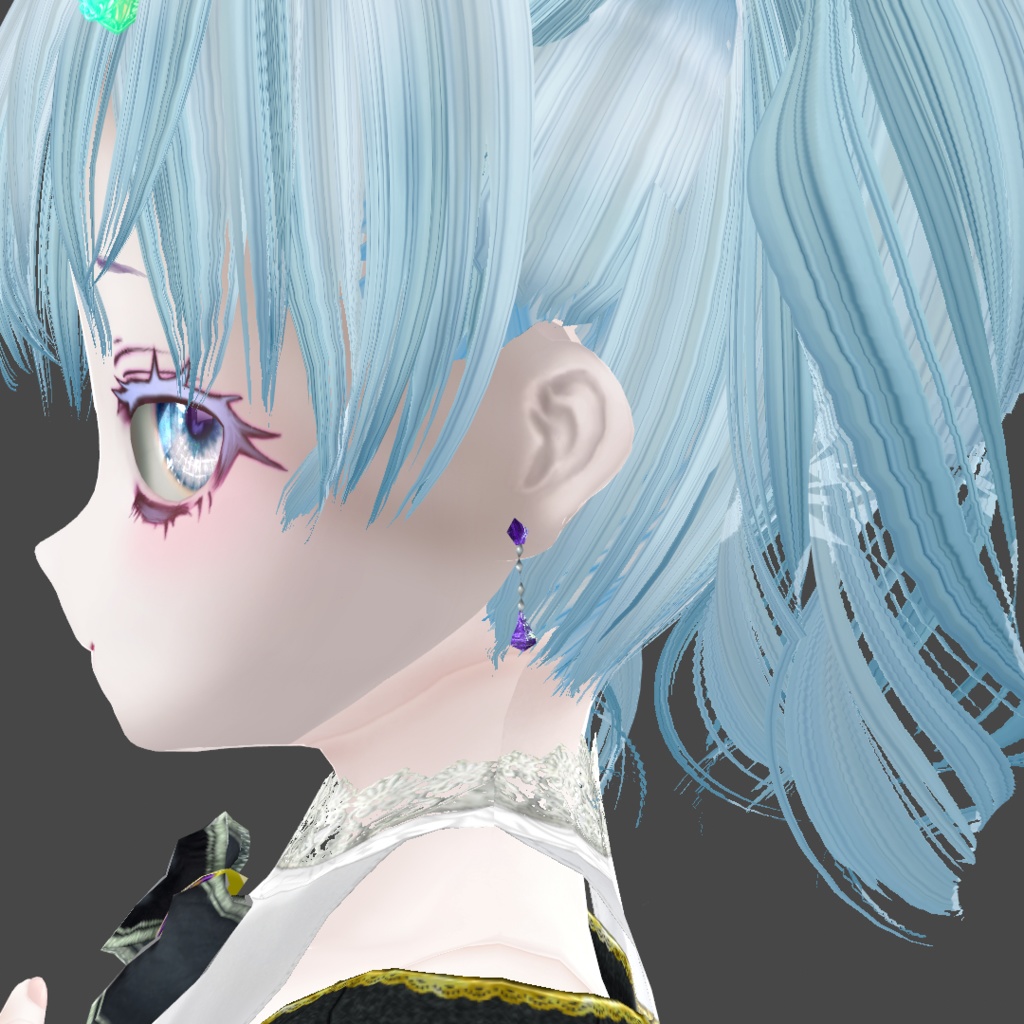 髪の毛製立体ピアスセット