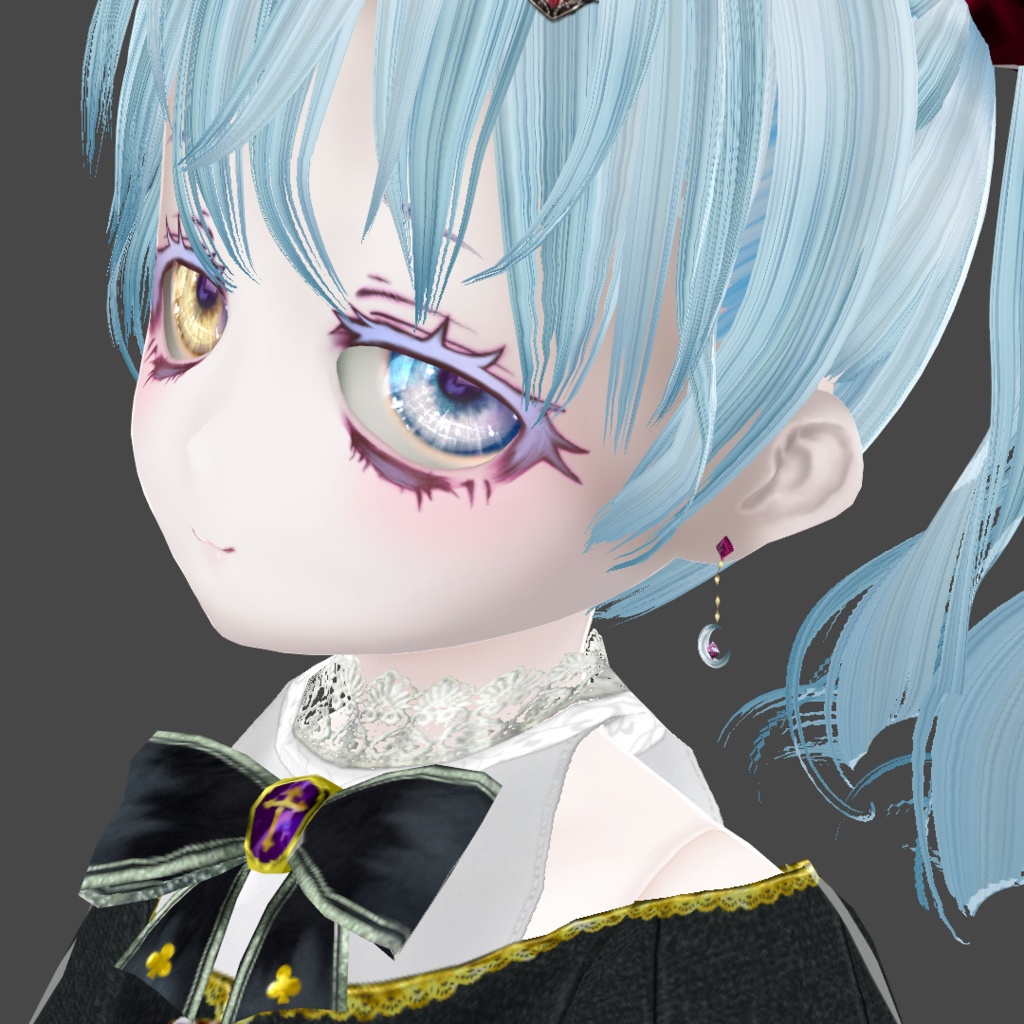 髪の毛製立体ピアスセット