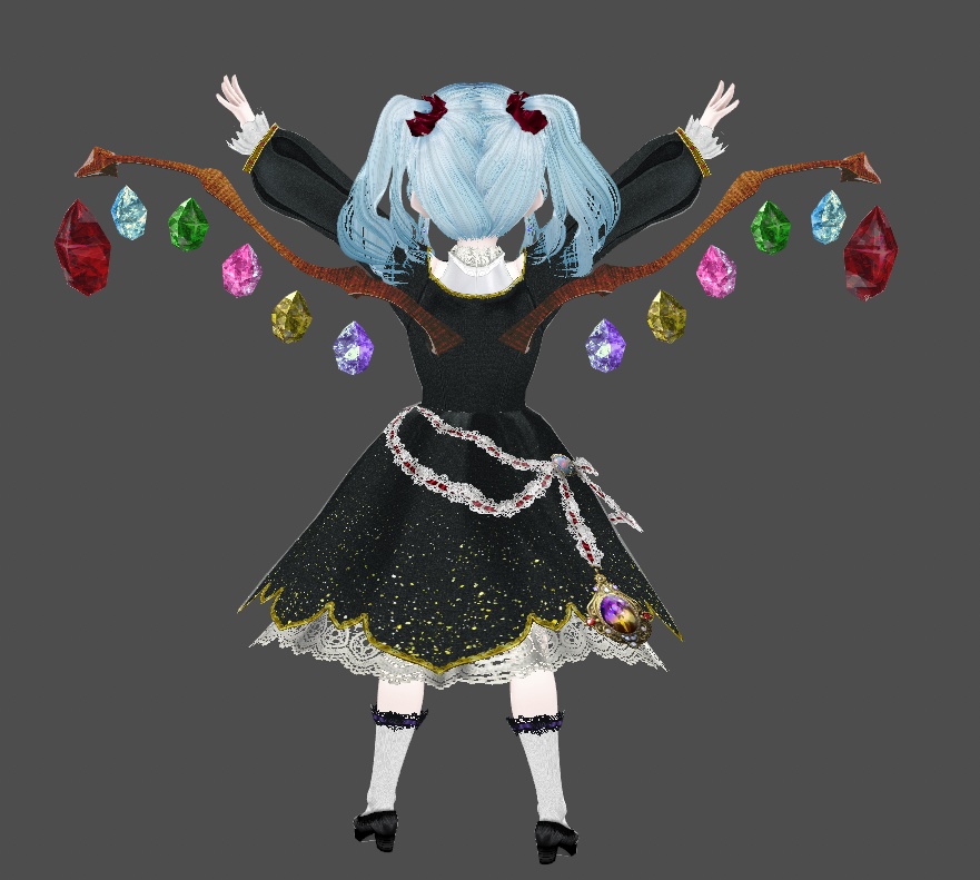 髪の毛製 立体宝石羽