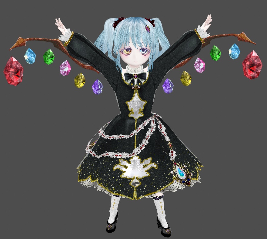 髪の毛製 立体宝石羽