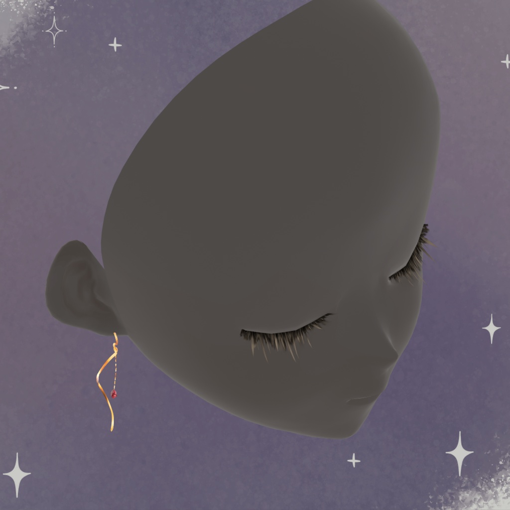 髪の毛製立体ピアス001