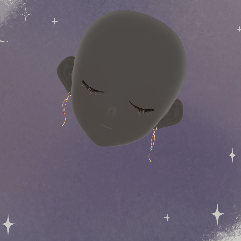 髪の毛製立体ピアス001