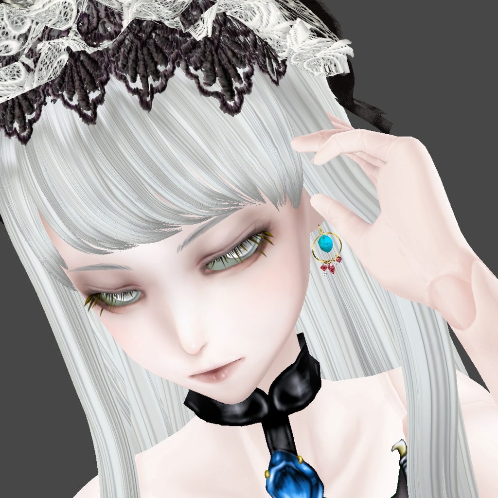 髪の毛製立体ピアス002