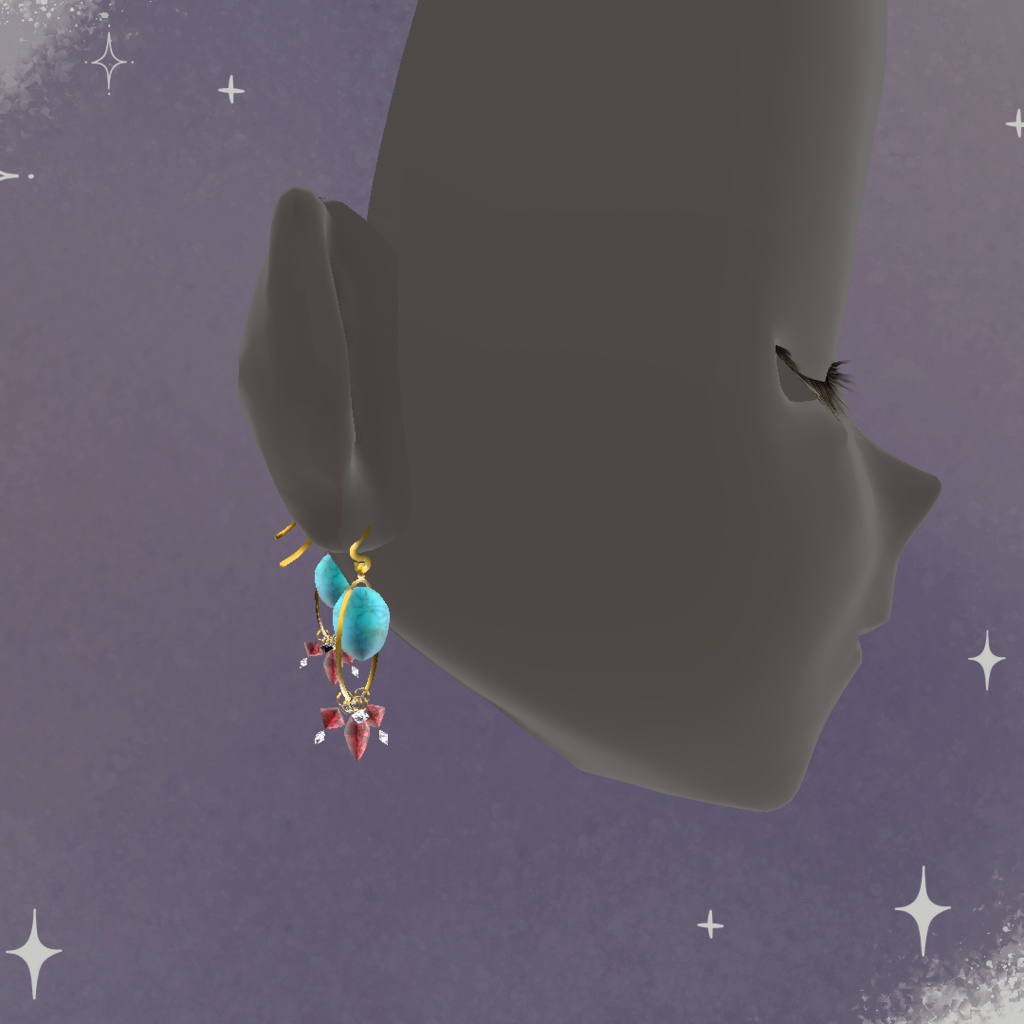 髪の毛製立体ピアス002