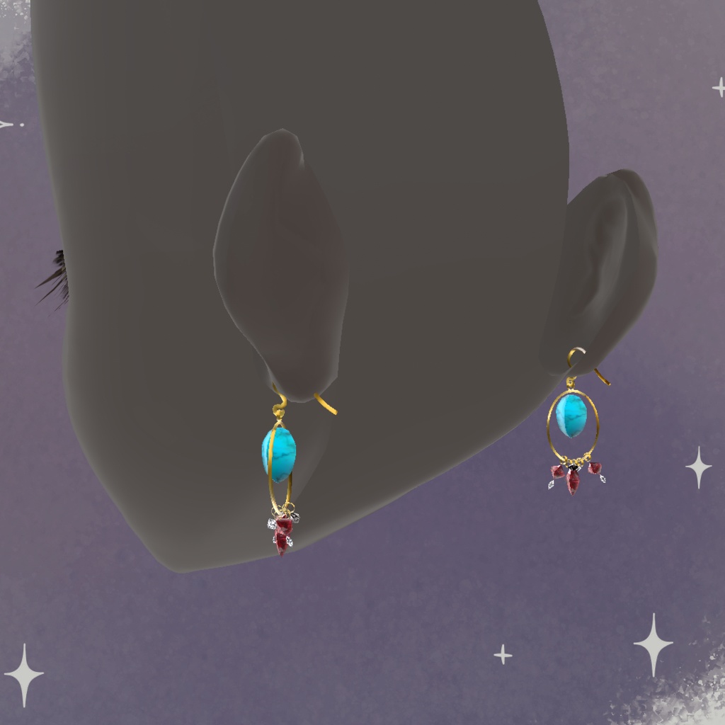 髪の毛製立体ピアス002