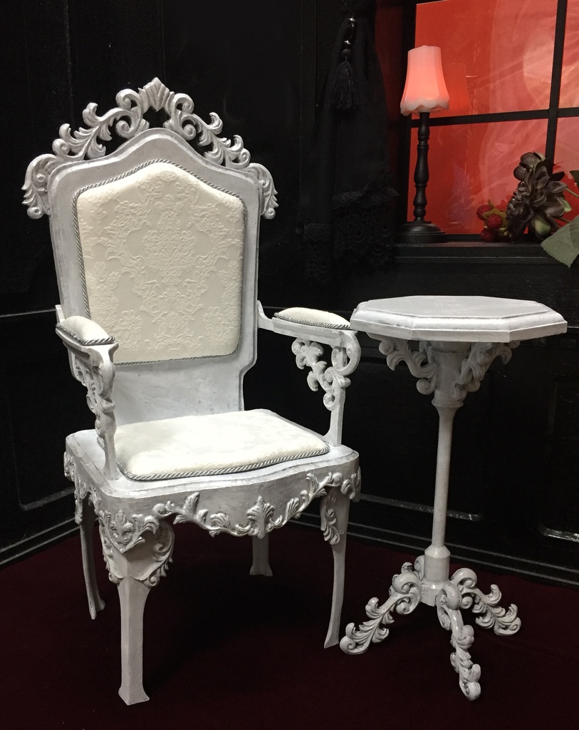 セット ゴシックチェアー×1&サイドテーブル×1