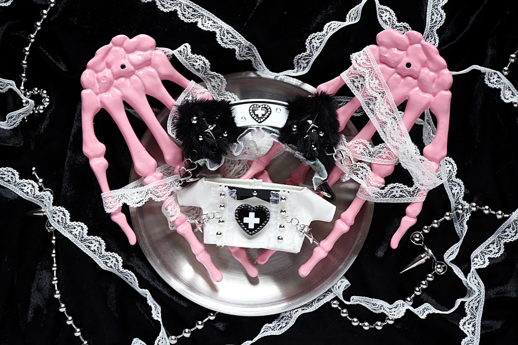 meow head band & enamel tops ( nurse )