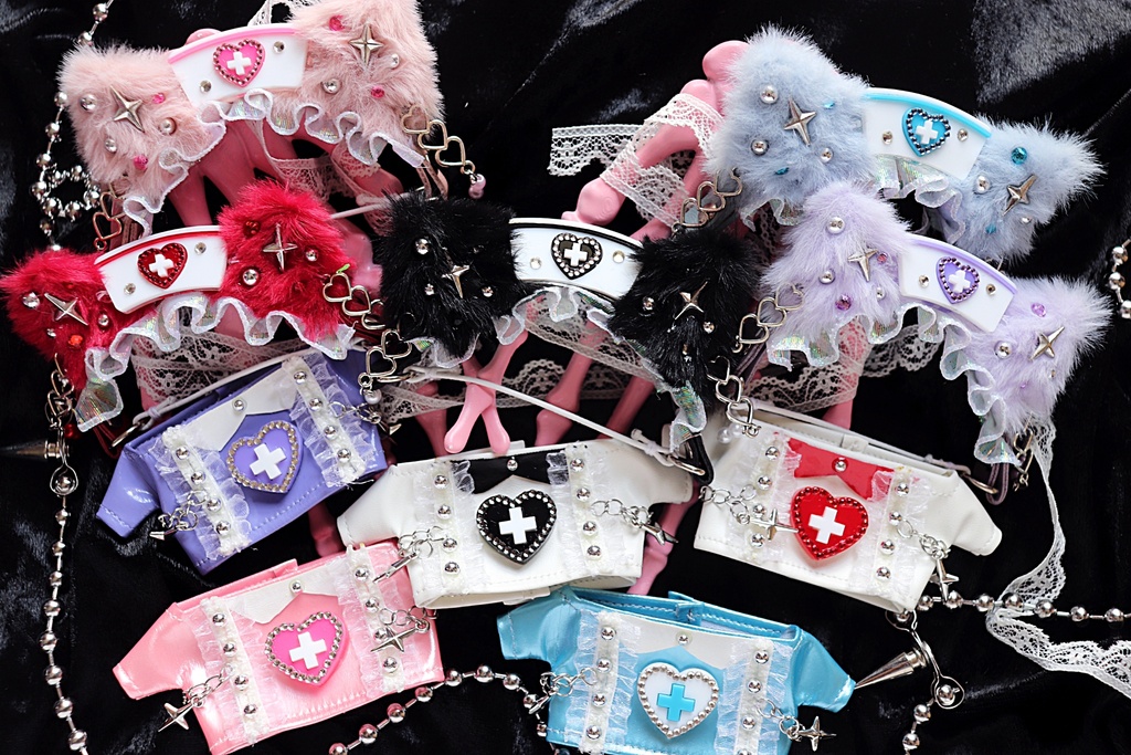 meow head band & enamel tops ( nurse )