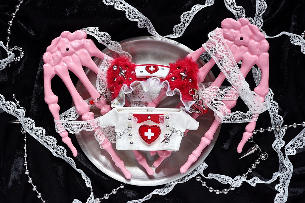 meow head band & enamel tops ( nurse )