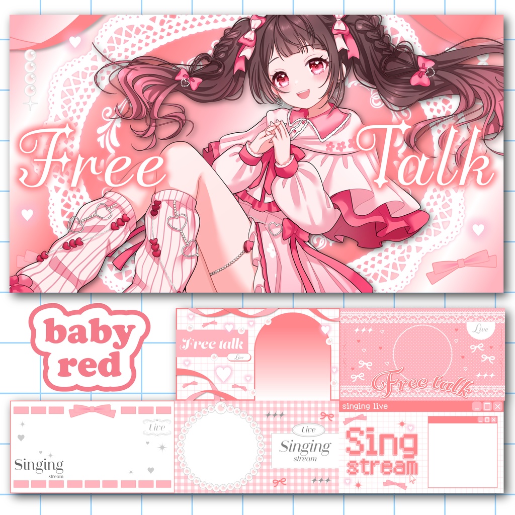 【サムネイルセット】ガーリーでkawaii🎀【カラバリ13種】