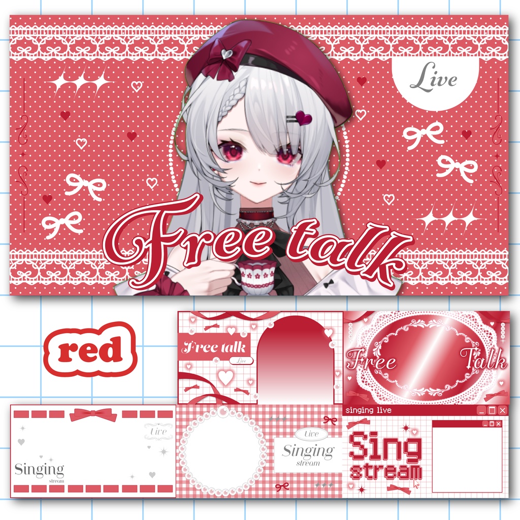 【サムネイルセット】ガーリーでkawaii🎀【カラバリ13種】