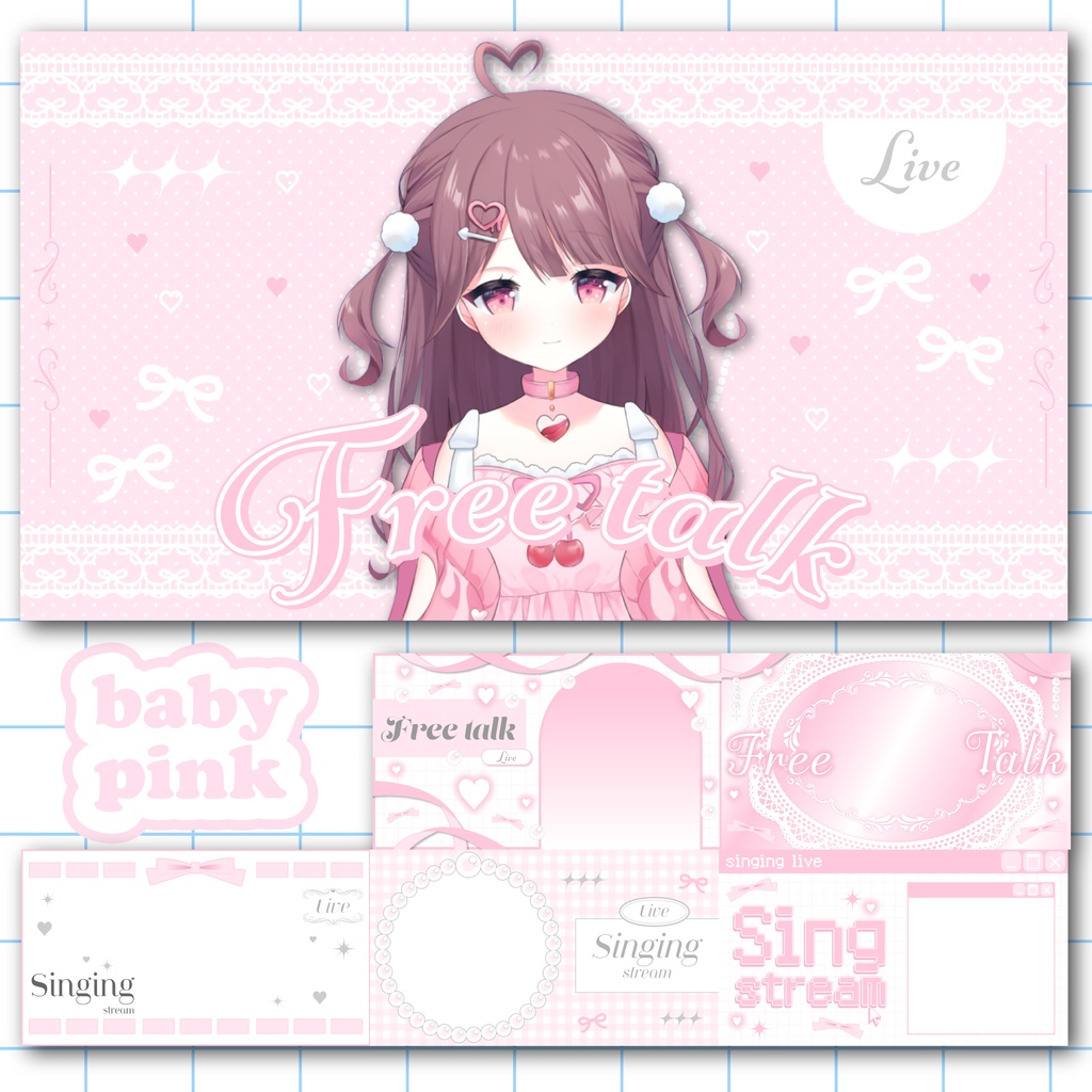 【サムネイルセット】ガーリーでkawaii🎀【カラバリ13種】