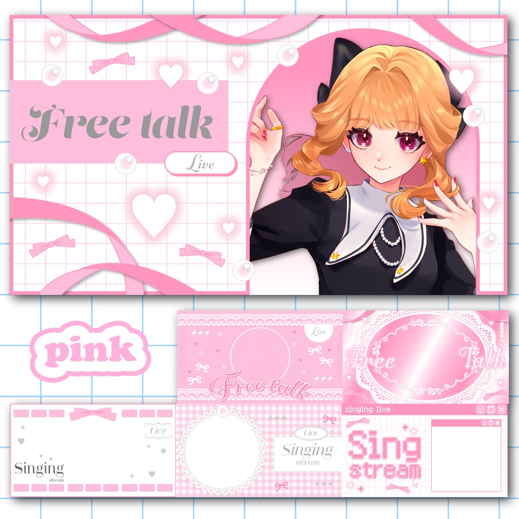 【サムネイルセット】ガーリーでkawaii🎀【カラバリ13種】