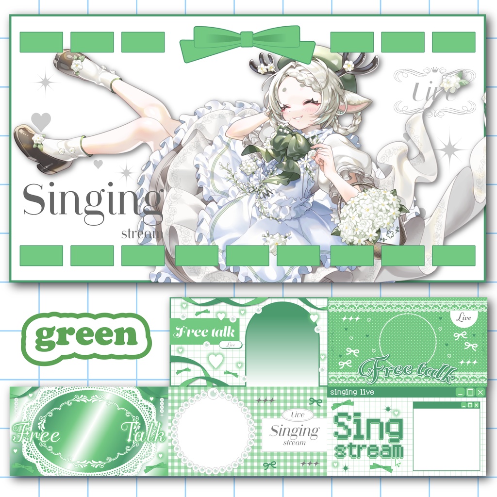 【サムネイルセット】ガーリーでkawaii🎀【カラバリ13種】