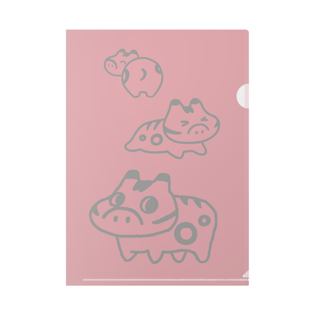 べこクリアファイル(ピンク)